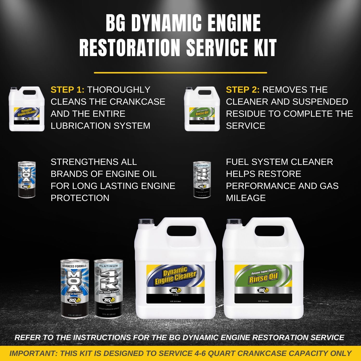 BG Dynamic Engine Restoration Service Kit with Dual-Action Cleaning System PN 103192, PE04-N1GA, 115, and 208) With a Pocket Screwdriver