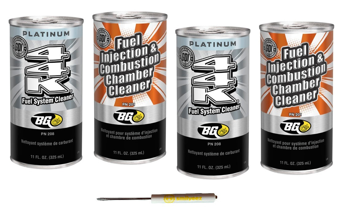 BG K1003 Fuel Injection & Combustion Chamber Cleaner PN 201 & BG Platinum 44K Fuel System Cleaner PN 208 With Pocket Screwdriver
