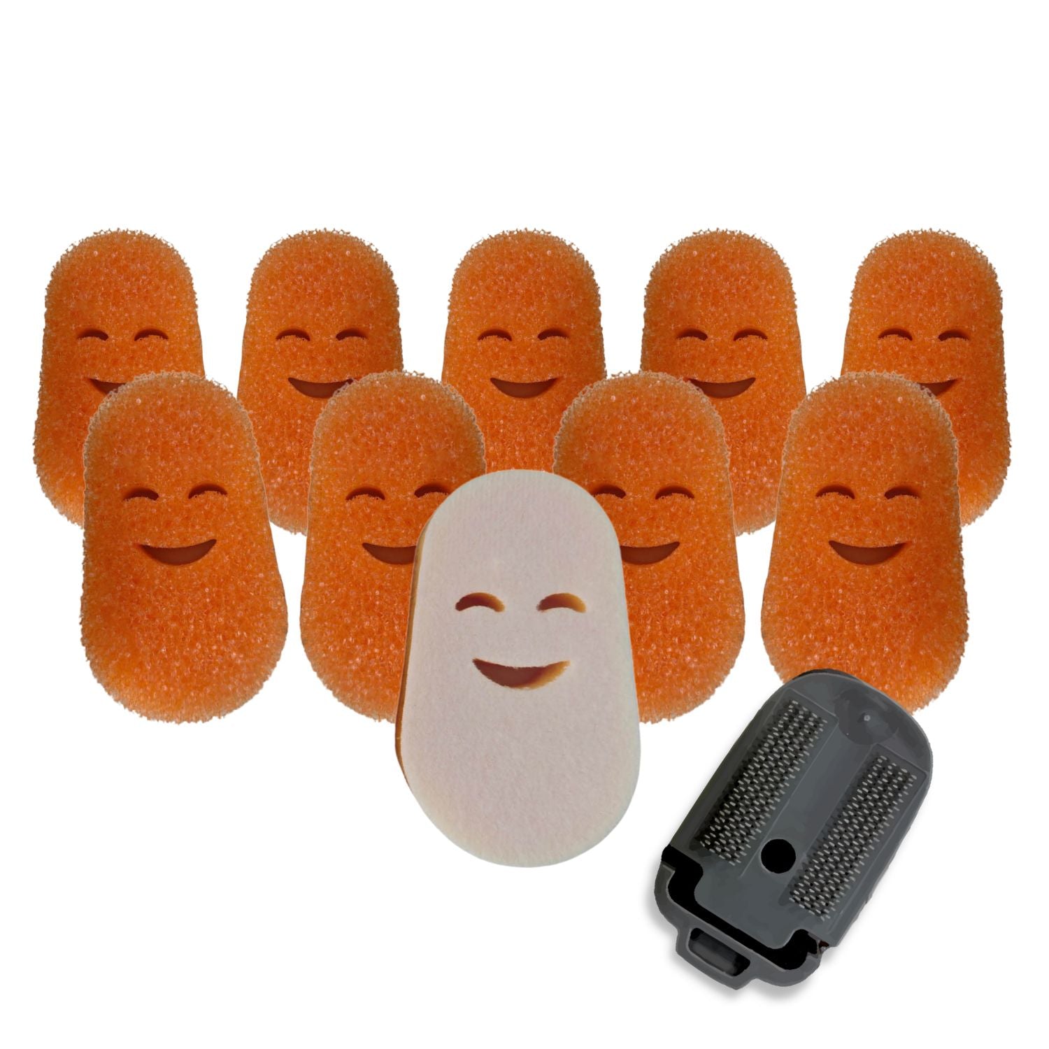 Smilyeez Mini Moji Scrubbing Sponge Refills for Scotch Brite Dishwand (10 Pack)