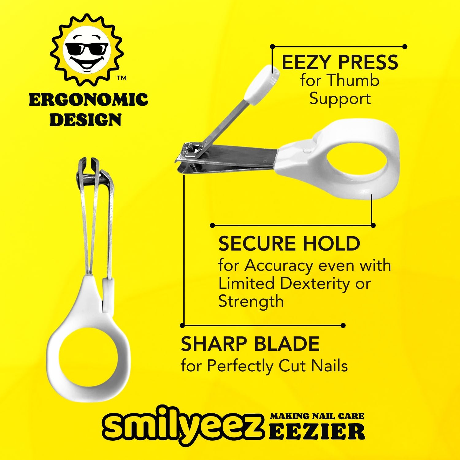 The Original Smilyeez EEZY Grip Nail Clipper EEZY to HOLD Hard to Drop