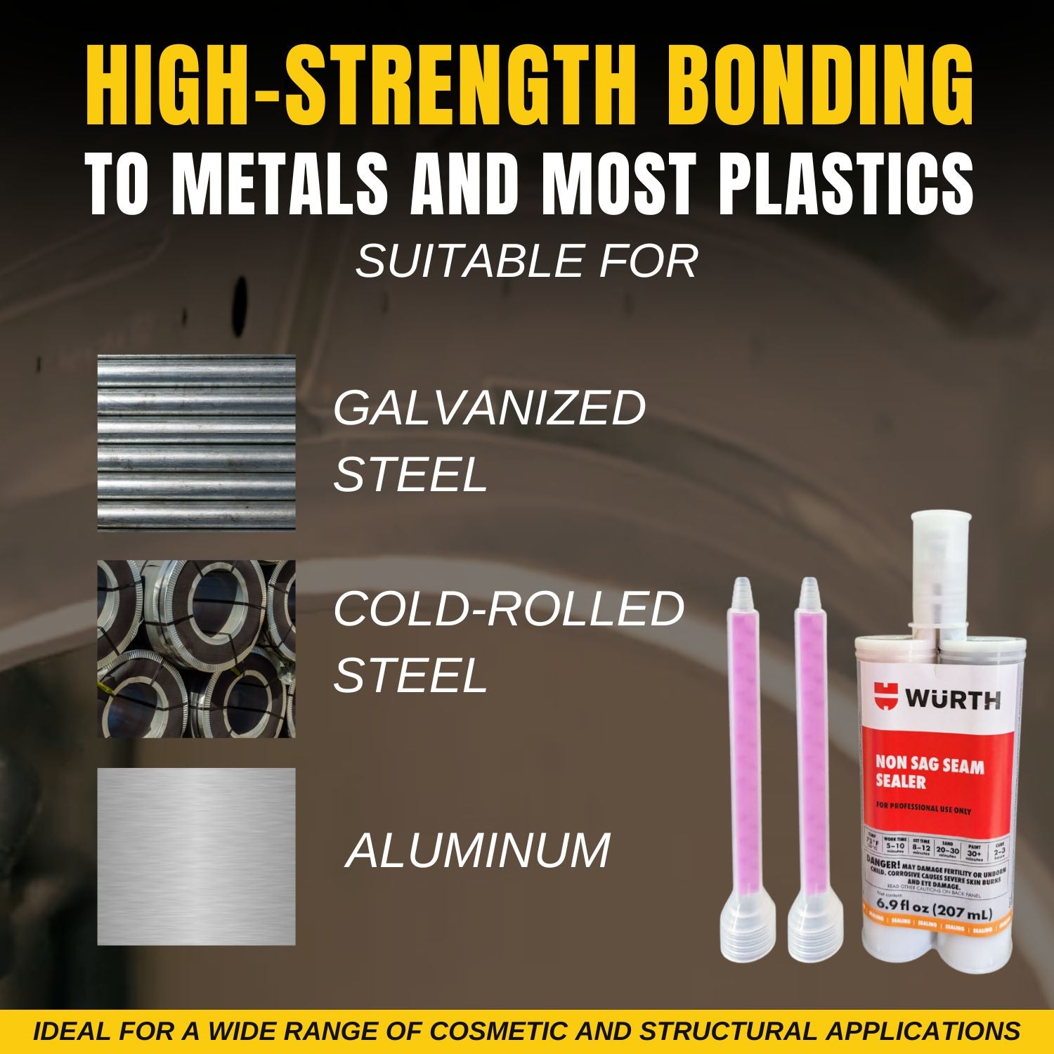 Wurth Non Sag Seam Sealer Beige 207mL with Smilyeez Pocket Screwdriver