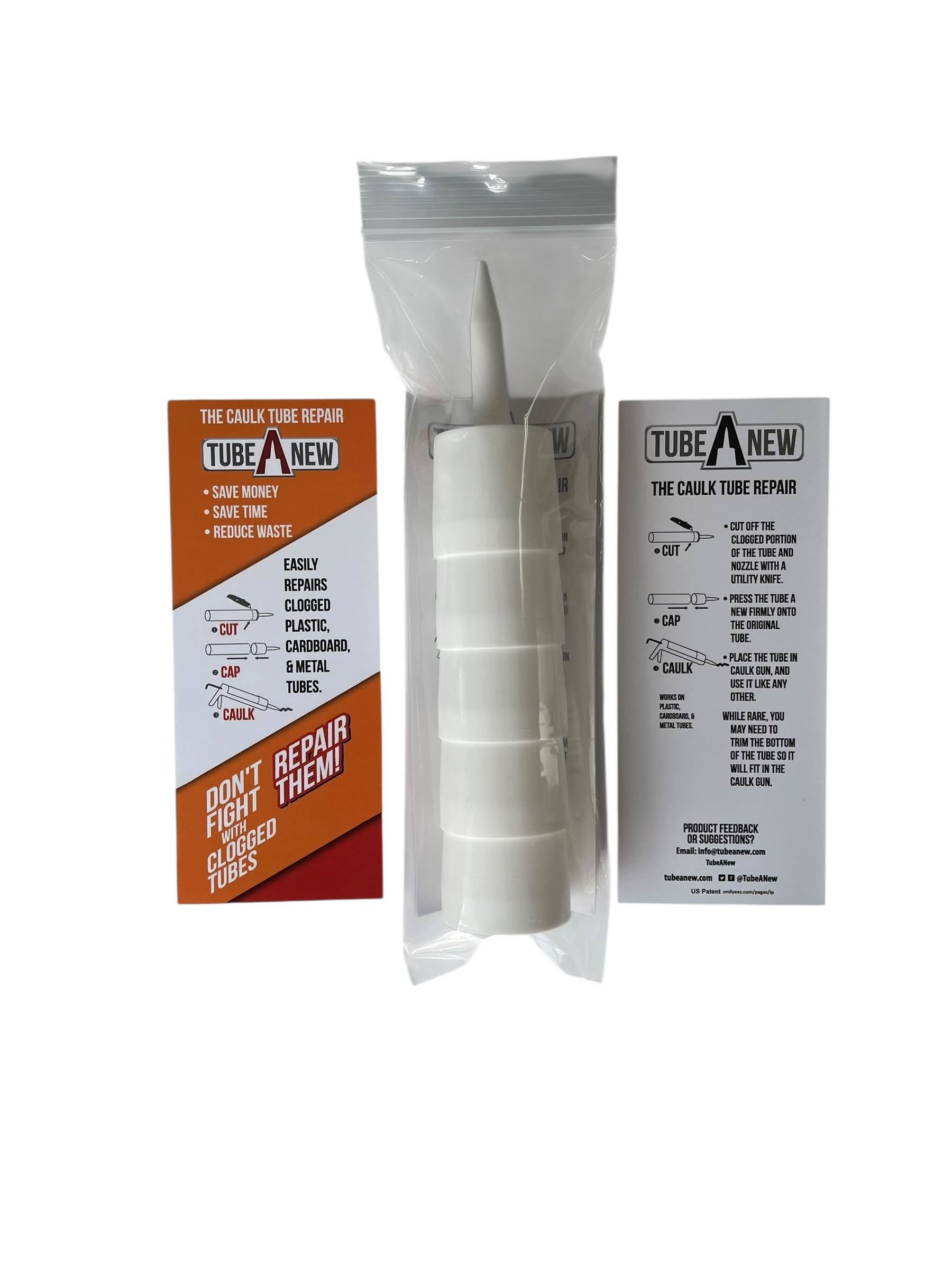 TubeANew - The Solution for Dried or Clogged Caulk - 5 pack