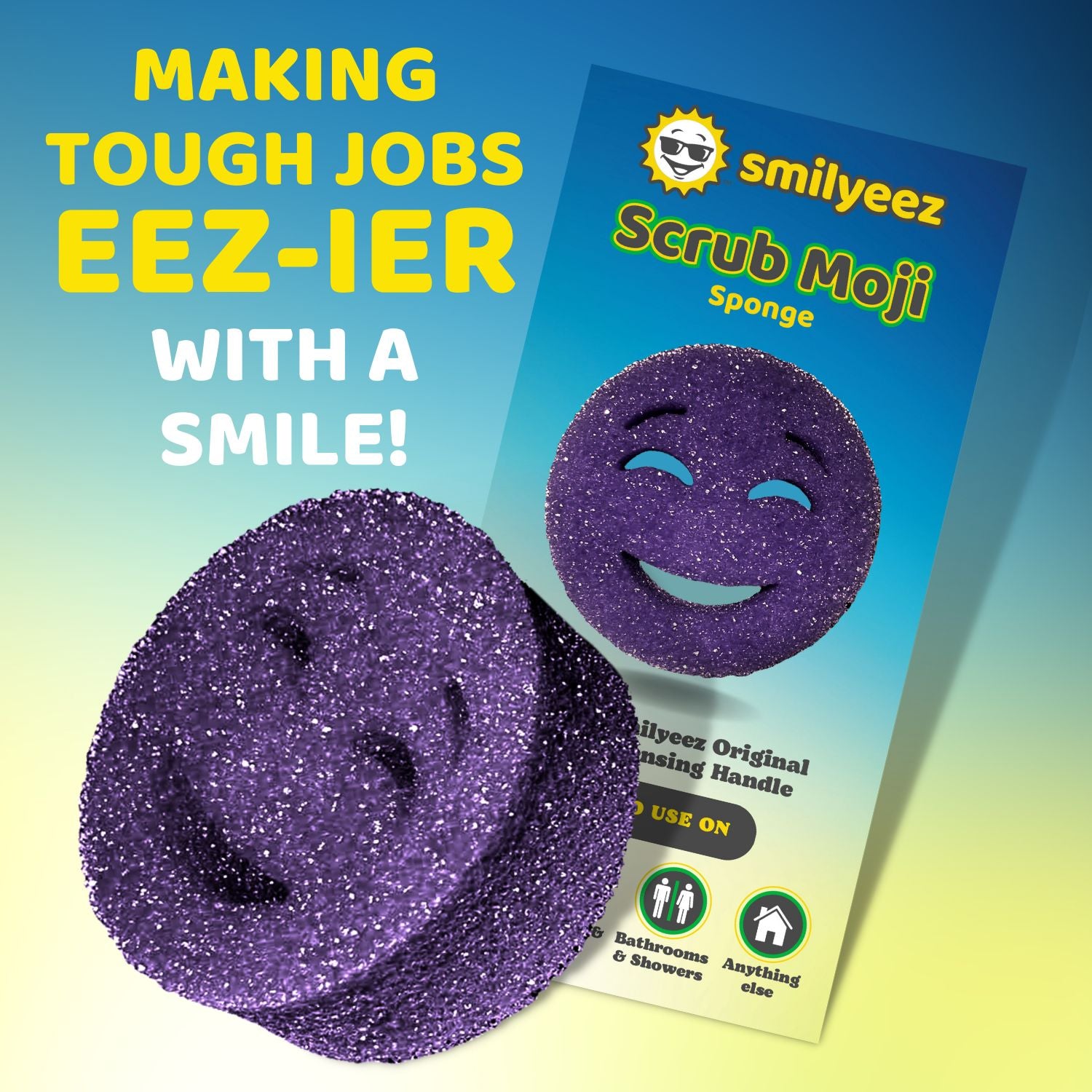 Smilyeez Caddy Kit, Sink Caddy, Smilyeez Smiling Dishwand with Moji and DUO Moji Sponges, and Smilyeez Dishwand with 2 Scrub Brushes