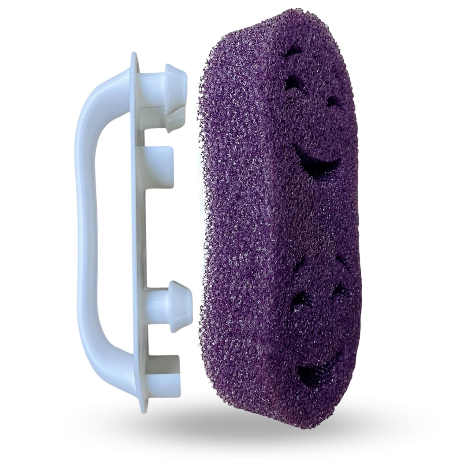 (2) Smilyeez Double Size Scrub Moji Sponges With (1) Scrub Moji Dual Handle Combo