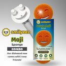 The Original Smiling Sponge Handle With 3 Orange Scrub Moji Sponges - Combo