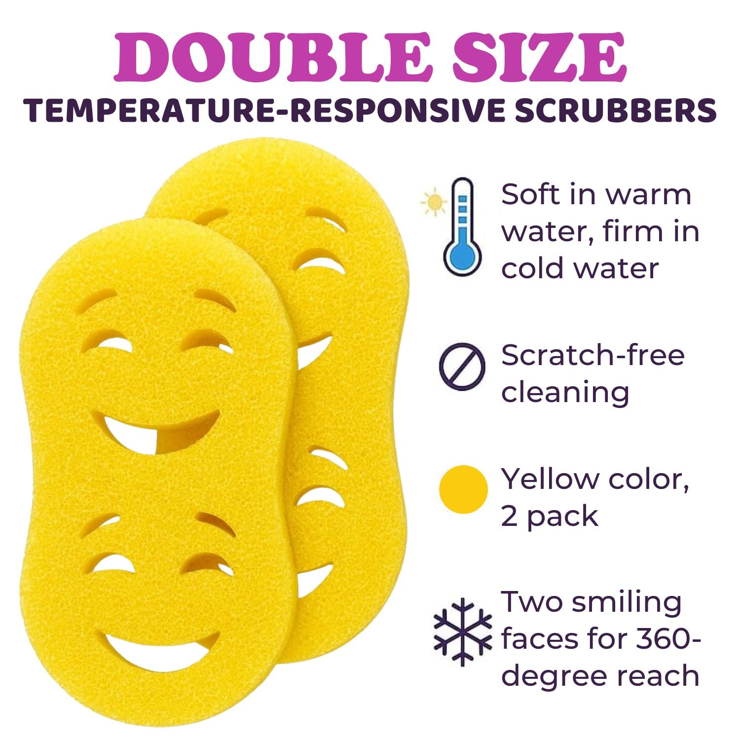 Smilyeez Double Size Scrub Moji Sponge 2-Pack