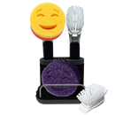 Smilyeez Cheery Caddy Kit, Sink Caddy, Smilyeez Smiling Dishwand with Moji and DUO Moji Sponges, and Smilyeez Dishwand with 2 Scrub Brushes