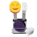 Smilyeez Cheery Caddy Kit, Sink Caddy, Smilyeez Smiling Dishwand with Moji and DUO Moji Sponges, and Smilyeez Dishwand with 2 Scrub Brushes