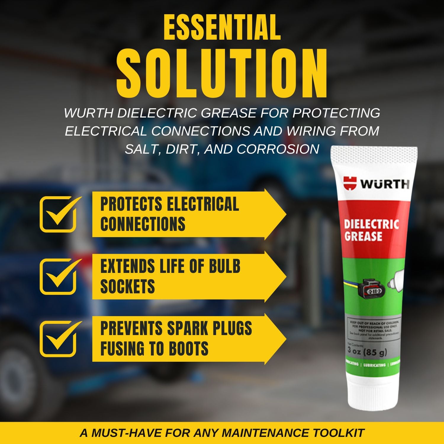 Wurth Dielectric Grease 3 oz Tube (1 Tube) with Pocket Screwdriver.
