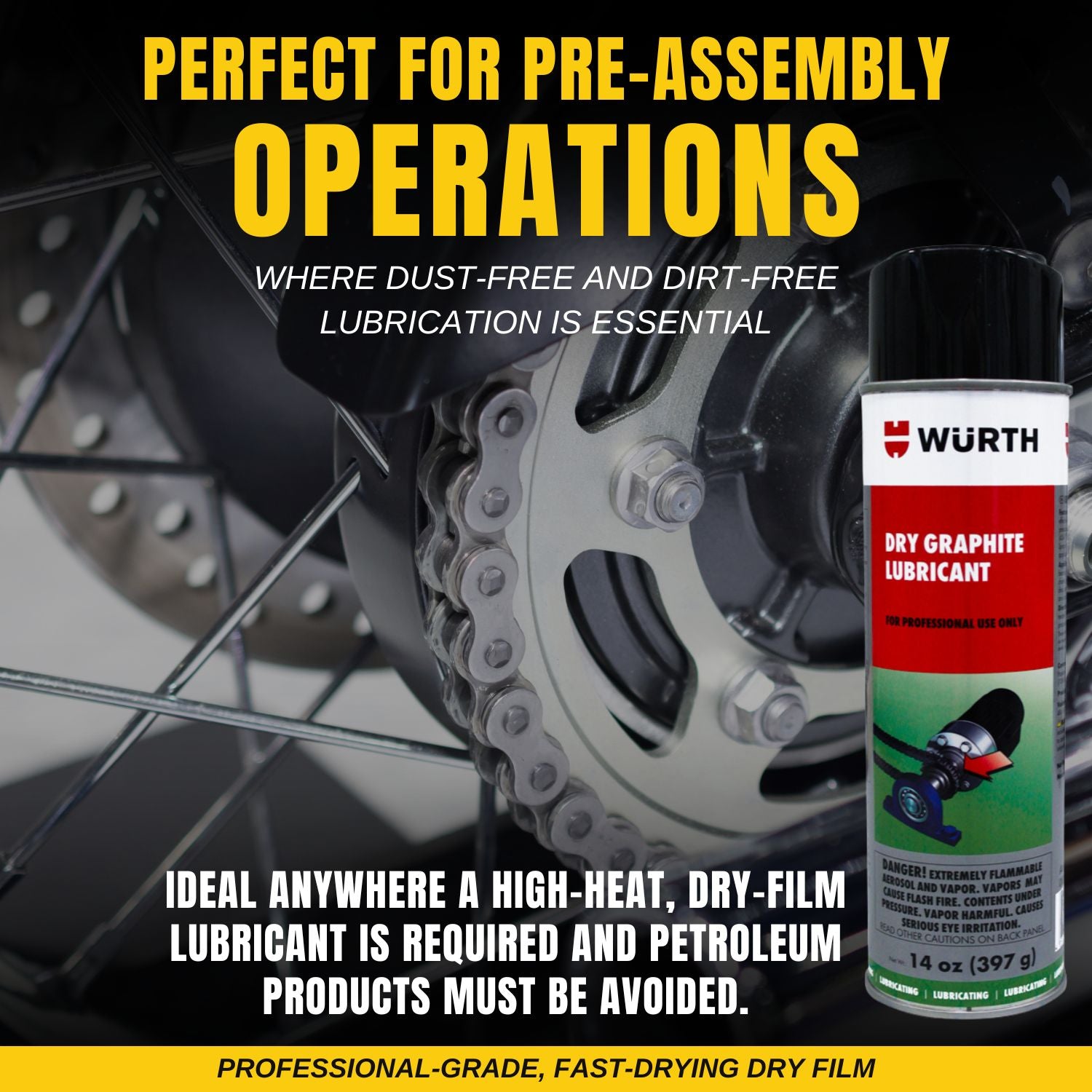 Wurth Dry Graphite Lubricant Aerosol 14 oz with Smilyeez Pocket Screwdriver