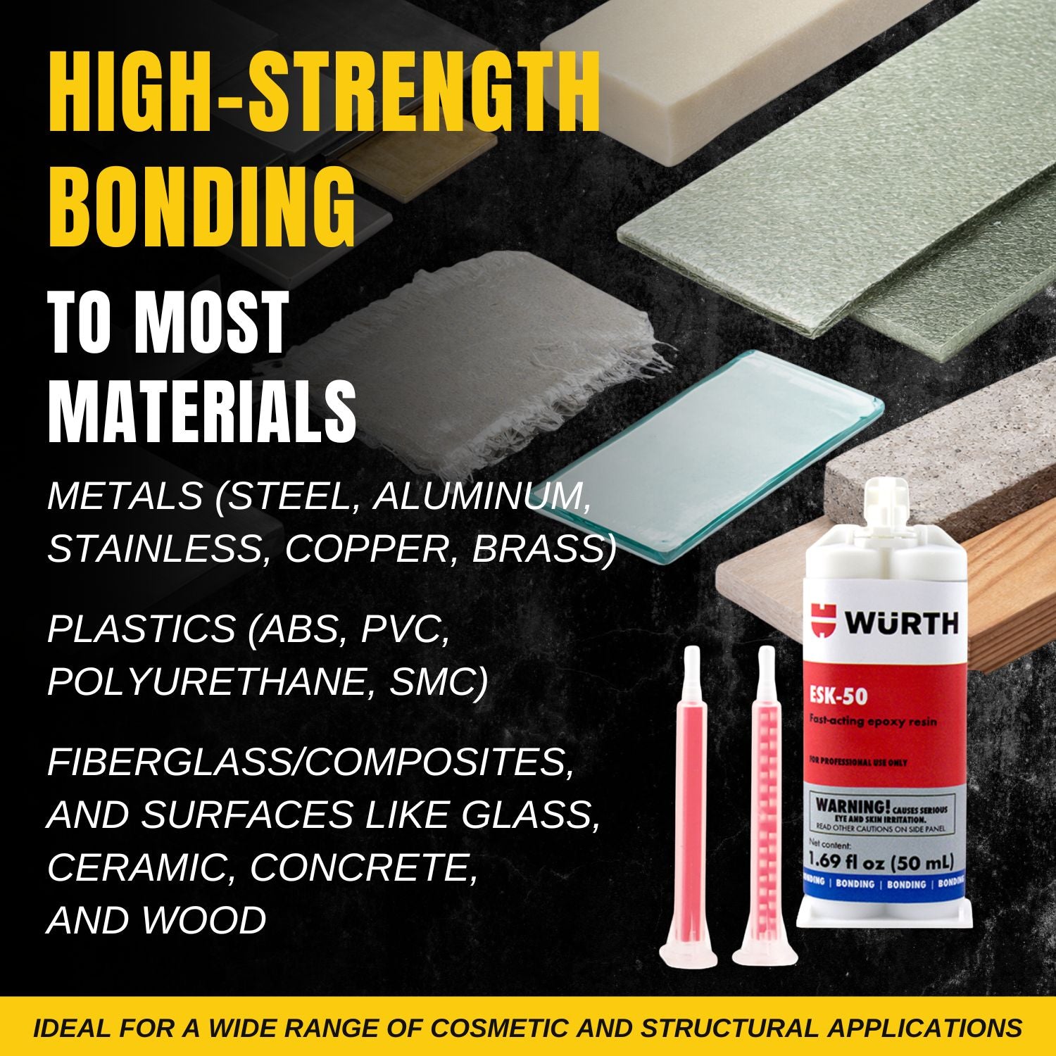 Wurth ESK 50 Fast-Acting Epoxy Resin (50 ml) with Smilyeez Pocket Screwdriver