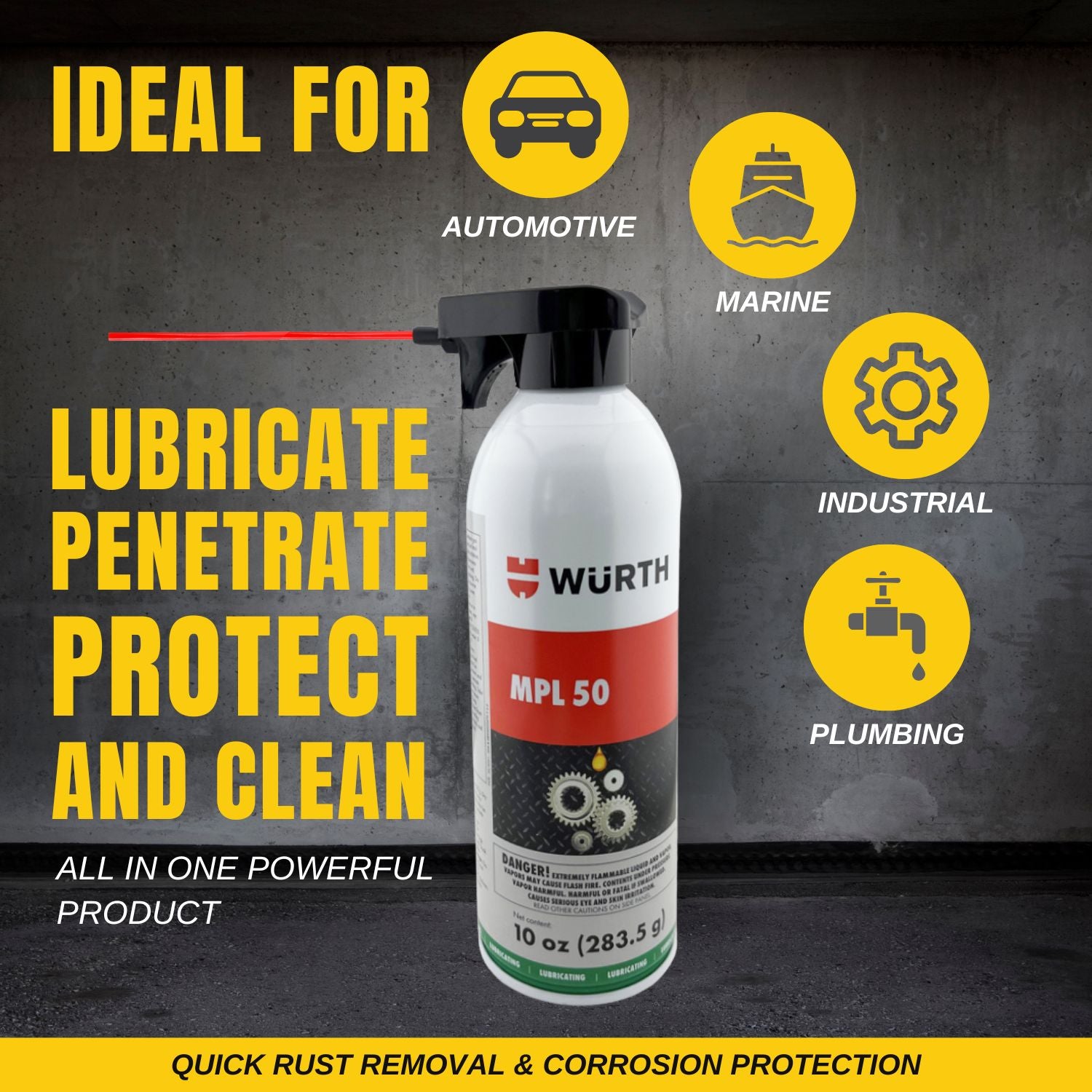 Wurth MPL 50 aerosol 10 oz. (1 Can) with Pocket Screwdriver