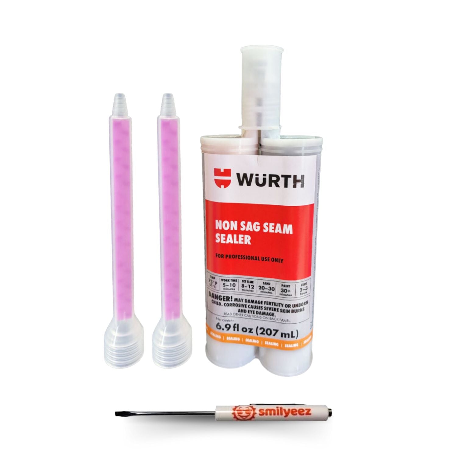 Wurth Non Sag Seam Sealer Beige 207mL with Smilyeez Pocket Screwdriver