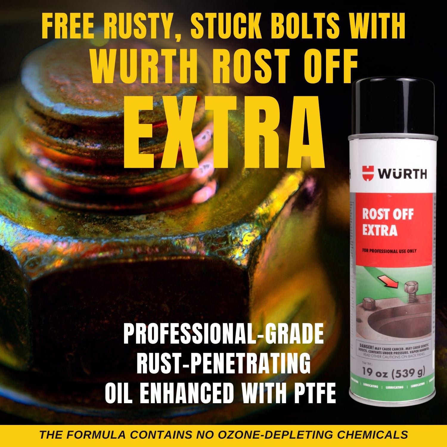 Wurth Rost Off Extra with PTFE – High-Performance Penetrating Oil-Lubricant (19oz)
