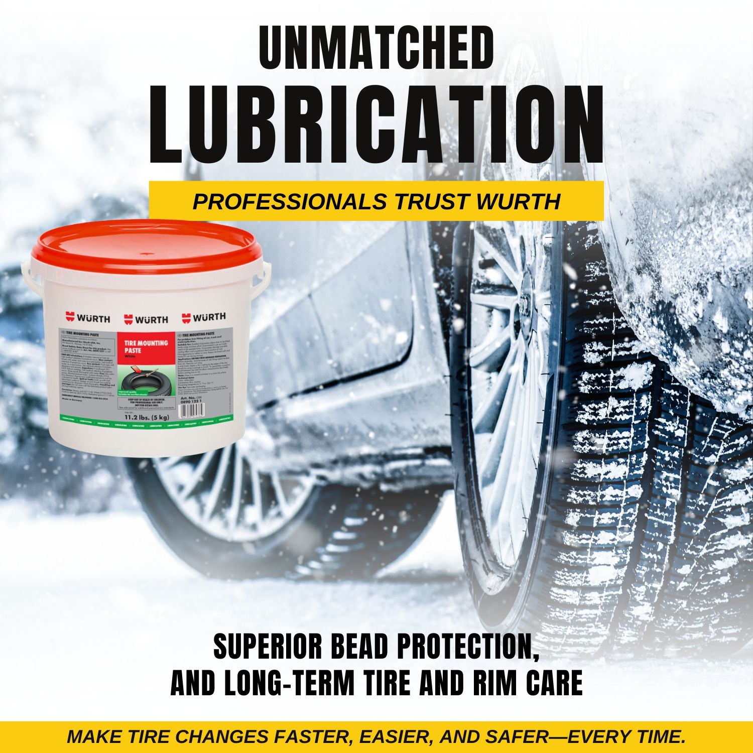 WURTH Tire Mounting Paste 11 Lb Pail with Smilyeez screwdriver