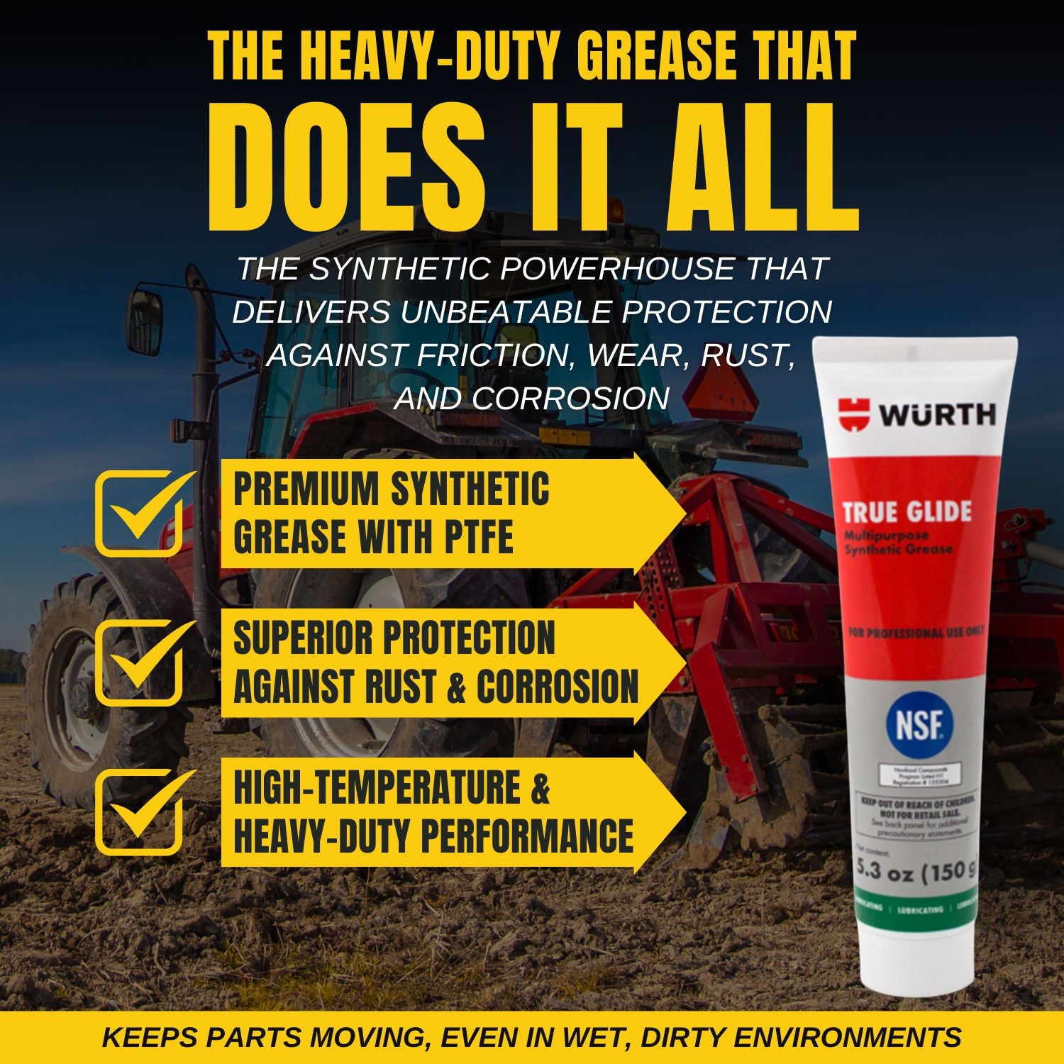 WURTH TRUE GLIDE™ Multipurpose Synthetic Grease with Smilyeez Screwdriver