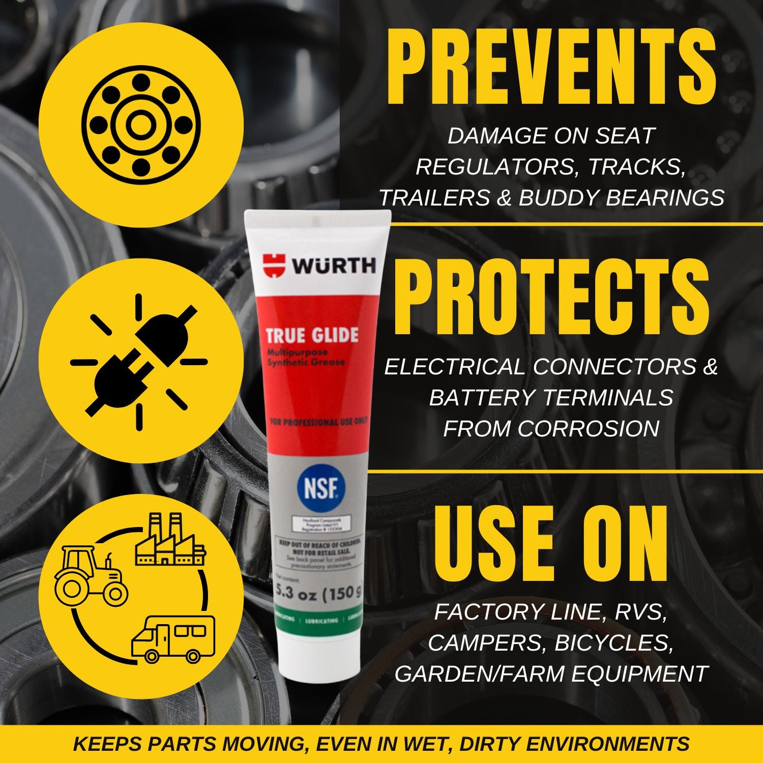 WURTH TRUE GLIDE™ Multipurpose Synthetic Grease with Smilyeez Screwdriver