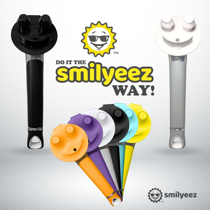 The Original Smiling Sponge Handle Soap Dispensing Handle by Smilyeez - Dishwand for Scrub Daddy Sponge (White Black) - Scrub Daddy Handle
