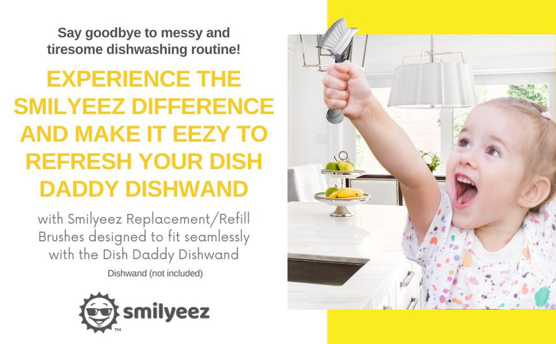 Smilyeez Refills/Replacement Brushes for the Scrub Daddy Dish Daddy - Easy to Install
