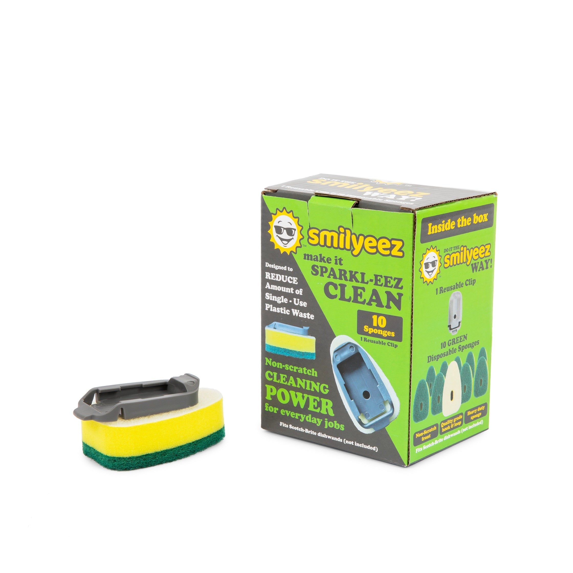 Smilyeez No-Plastic Heavy Duty Green Sponge Refill for Scotch-Brite's