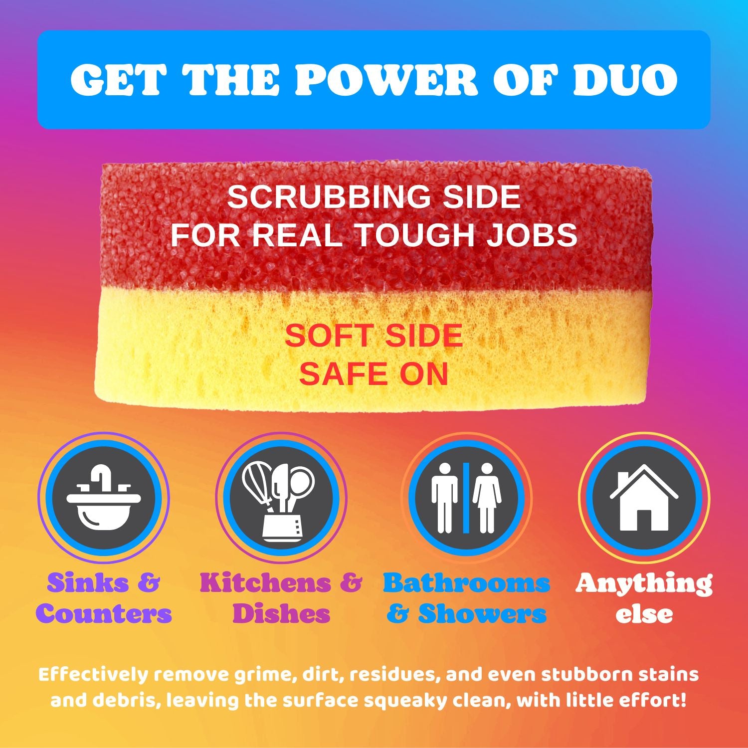 Scrub Moji DUO Scrubbing Sponge (Set of 3)