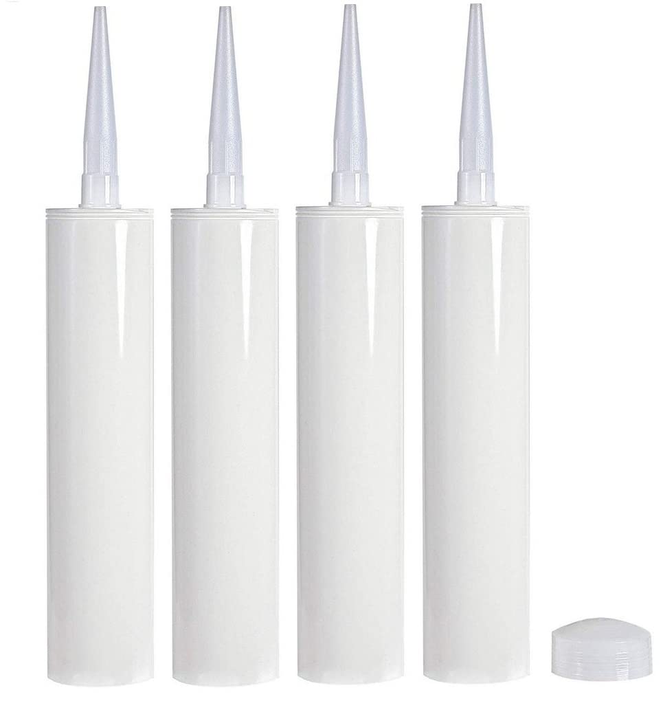 4 Empty Caulk Tubes, Fillable Sealant Caulking Tubes With Removable Tips