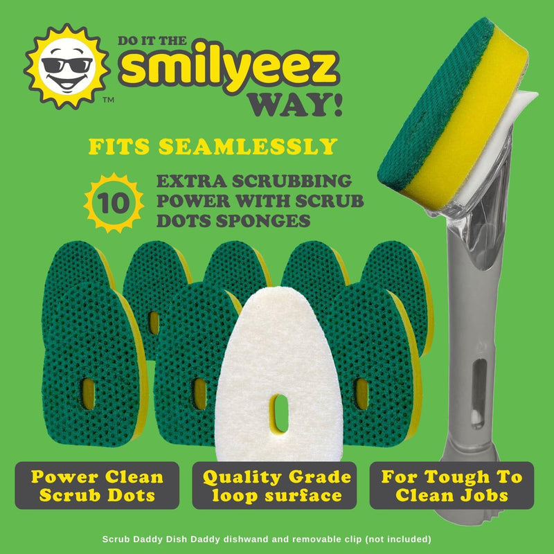 Smilyeez Green Heavy Duty Dotted Sponge Refill for Scrub Daddy Dish Daddy
