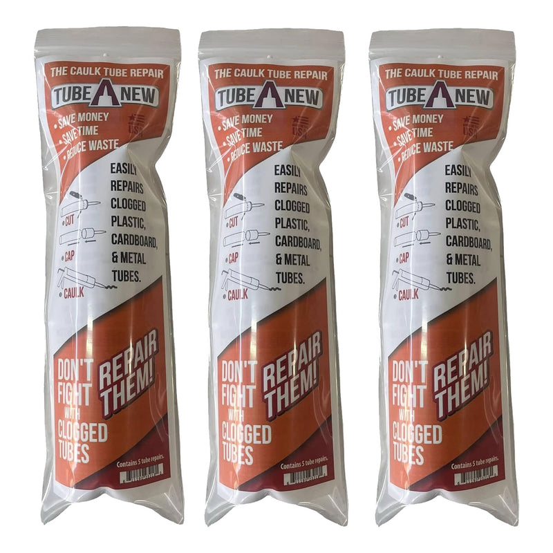 TubeANew - The Solution for Dried or Clogged Caulk - 5 pack
