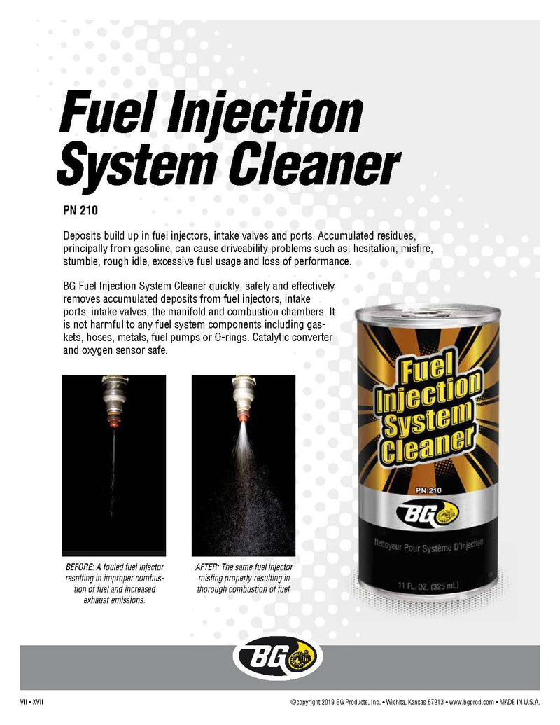 BG Fuel Injection System Cleaner PN 210