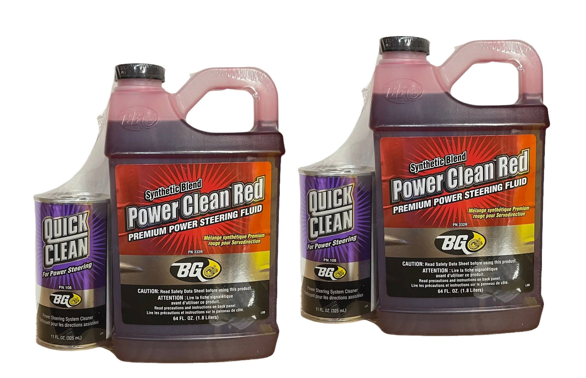 BG K6700R Power Steering Flush Kit Red Synthetic Blend PN 332R & Quick Clean 108