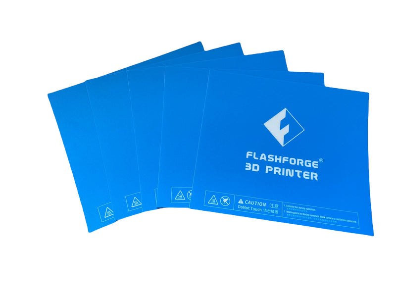 Blue Heated Bed Print Sticker for Build Plate/Surface Flashforge Guider II 2S IIS 3D Printer 305 x 265mm - 5 Pack