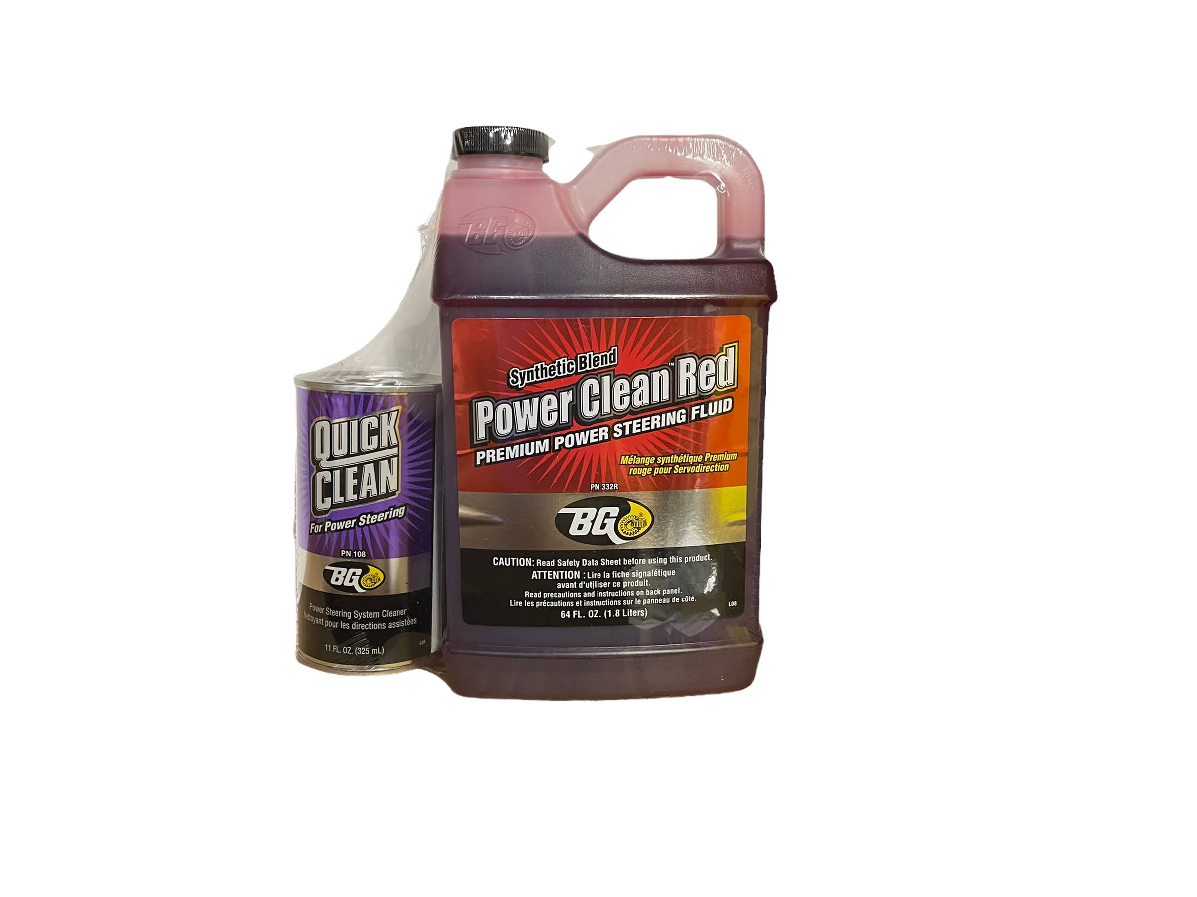 BG K6700R Power Steering Flush Kit Red Synthetic Blend PN 332R & Quick Clean 108